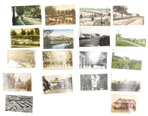 Various 20thC Lincolnshire Lincoln City postcards, Oriental Lake, Alderman's Walk, various Royal Agricultural Show, 1907, Royal Pavilion, Lincoln Races, various Royal Show 1907, etc., black and white and in colour. (a quantity)