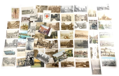 Various 20thC Lincolnshire Lincoln City postcards, Lincoln City PC 1911 & 12, The King's Royal Show 1907, various churches, Glory Hole, Waterside, etc., black and white and in colour. (a quantity)