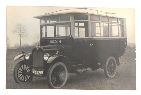 A 20thC Lincoln city postcard, Lincoln Bus.