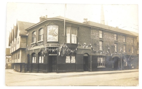 A 20thC Lincoln city postcard, Original Green Dragon Hotel front.