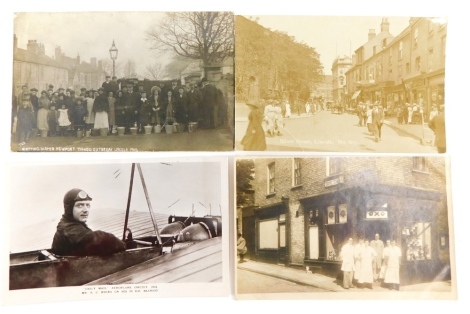 A 20thC Lincoln city postcard, Typhoid Getting Water Newport, Aeroplane Circuit card, and Silver Street, etc. (4)