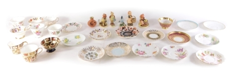 Various porcelain and effects, a Royal Crown Derby Old Imari pattern cup, 8cm high various Goebel Hummel figures, other cabinet cups, saucers etc (a quantity).