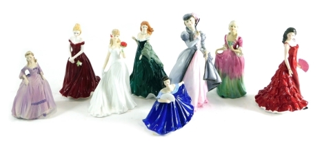 Various Royal Worcester and other lady figures, to include Wedding Day, printed marks beneath, 20cm high, Royal Worcester Christmas Rose, limited edition figure, Les Petites, Joy, limited edition, various others. (a quantity)