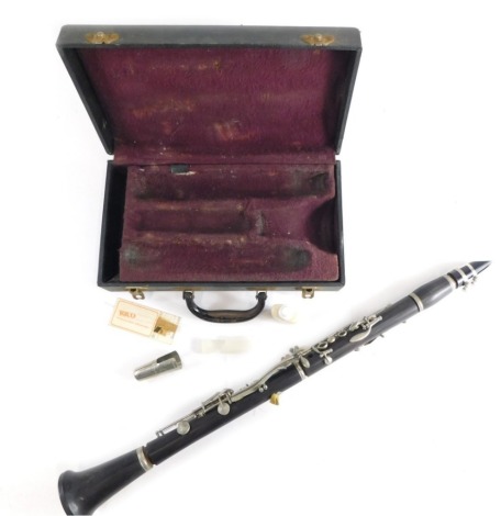 A 20thC Besson four piece cased clarinet, in fitted case, the case 36cm wide.