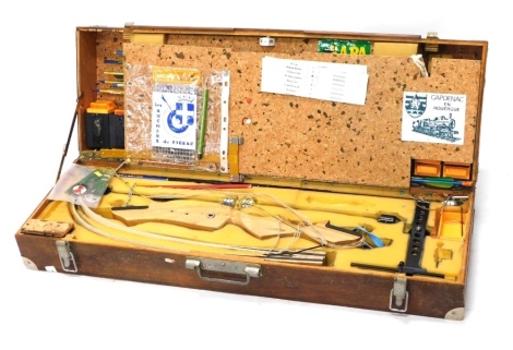 A Sapa cased archery set, to include bows and arrows in fitted box 86cm long.