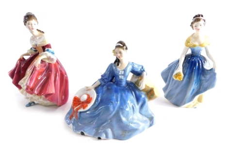 Various Royal Doulton figures, Elyse HN2429, 18cm high, Southern Belle, and Melanie. (3)