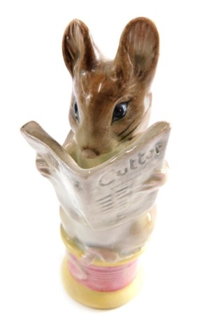 A Beswick pottery Beatrix Potter figure Tailor of Gloucester, gold oval mark beneath, 9cm high.