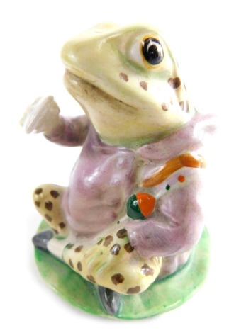 A Beswick pottery Beatrix Potter figure Mr Jeremy Fisher, gold oval mark beneath, 7cm high.