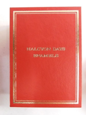 Seven various boxed Halcyon Days and other enamel finish boxes, to include Christmas 2003, 4cm wide, boxed, with some paperwork. (a quantity) - 6