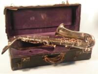 A silver plated saxophone by Jerome Thibouville-Lamy