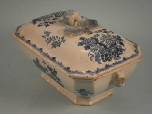 A late 18thC / early 19thC Delft two handled tureen and cover