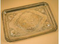 An early 20thC rectangular silver tray