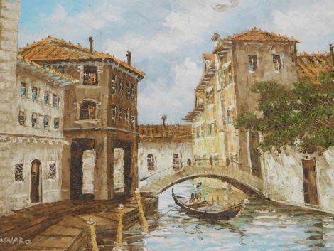 S. Gennaro (20thC). Venetian scene, oil on canvas, signed, 45cm x 59cm.