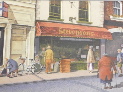 David Hammond (20thC). Shopping in Eastgate, oil on board, signed, 40cm x 50cm.