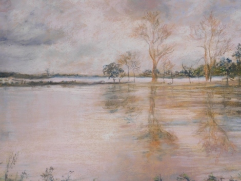 Ena Rose Grant (20thC). The Cuckmere Floods Near Alfriston, pastel, signed, 29cm x 41cm, labelled verso.