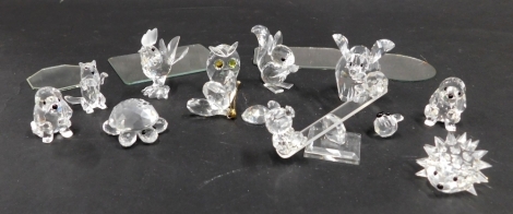 Various Swarovski crystal ornaments, etc., elephant 5cm high, various others, dragonfly, etc. (boxed with some paperwork)