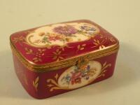 A Limoges porcelain box and cover