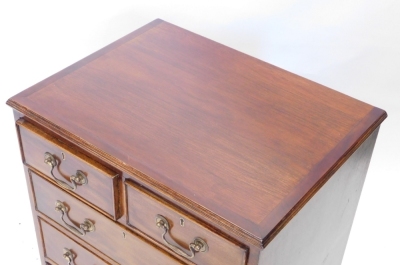 A 20thC mahogany chest, with two short and three long cock beaded drawers, on bracket feet, 73cm high, 58cm wide, 41cm deep. - 2