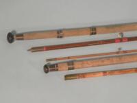 An Allcock's Neptune two piece cane fishing rod in matching bag and a three