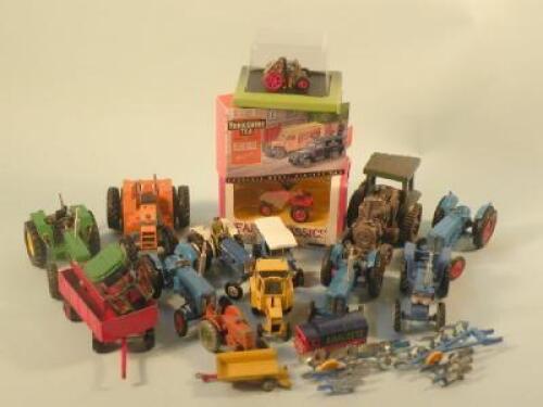 A Crescent Toys die cast tractor and other tractors