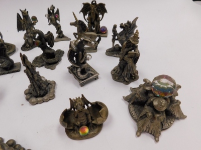 A group of Tudor Mint Myth and Magic figures, to include The Dragon King, The Oriental Dragon, Wizard of The Universe, The Dragon of Methtintdour, The Dragon Queen, etc. (1 tray) - 3