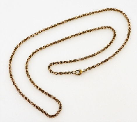 A fancy link neck chain, on a lobster claw clasp, stamped 9ct, 8.9g.