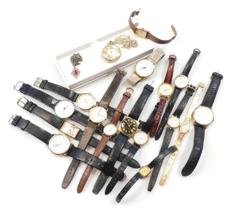 Gentleman's and lady's dress wristwatches, including Ingersoll, Rotary, Sekonda, and Lorus, an Omnia pendant watch, etc. (a quantity)