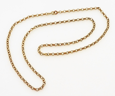 A 9ct gold belcher neck chain, 66cm long, 14.6g.