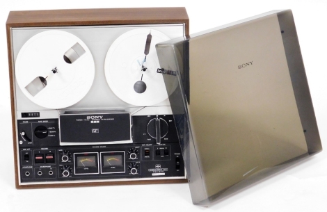 A Sony three head stereo tape recorder, model number TC-377. Buyer Note: WARNING! This lot contains untested or unsafe electrical items. It is supplied for scrap or reconditioning only. TRADE ONLY