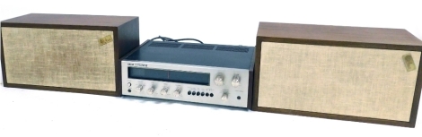 An Akai stereo receiver, model number AA-8030, together with a pair of AR-4XA speakers.