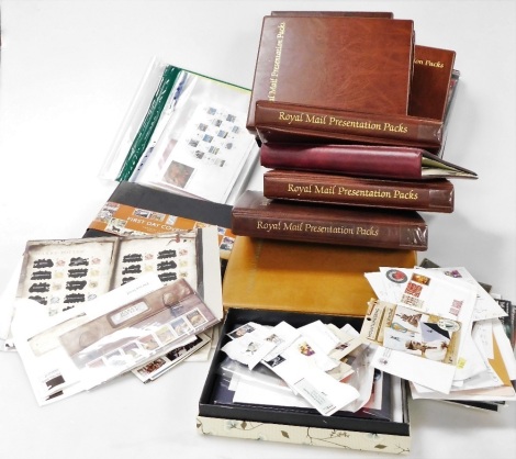 Philately. Royal Mail commemorative presentation packs, in seven albums and loose.