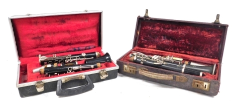 A Boosey and Hawkes Regent clarinet, together with a Selmer Studente Console clarinet, both cased. (2)