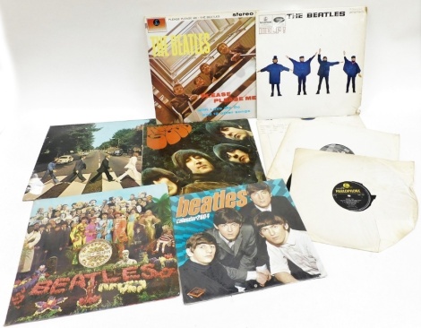 A group of Beatles LPs, to include Rubber Sole, Abbey Night, Please Please Please Me, Help!, Sgt. Pepper's Lonely Hearts Club, etc. (a quantity)