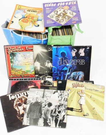 A group of LP records, to include Billy Connolly, The Moody Blues, Elvis's Golden Records Volume 1, He Walks Beside Me, George Clayton, Iron Maiden, etc. (2 bags, AF)