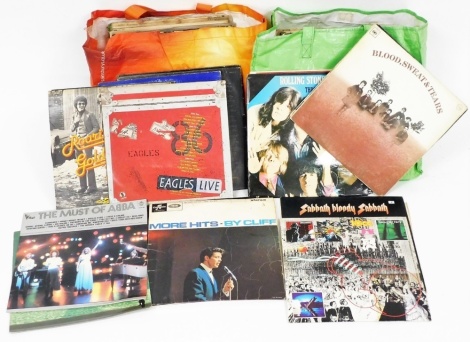 Various LP records, to include David Bowie, Heroes, Pet Shop Boys, Rolled Gold, The Very Best of The Rolling Stones, Big Hits, High Tide and Green Grass The Rolling Stones, Rocky Horror Picture Show, etc. (AF)