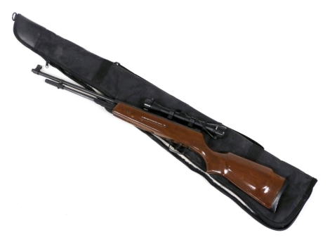 A B.A.M. air rifle, with a 4x32 gun sighting, cased. AUCTIONEER ANNOUNCE - This is marked B.A.M.