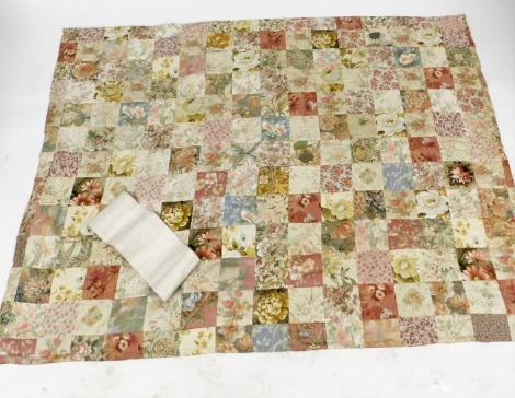 A floral patchwork quilt, 198cm x 148cm .