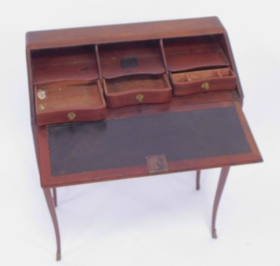 An 18thC French walnut bureau-de-dame, on slender cabriole legs, 82cm high, 65cm wide, 30cm deep. Provenance: The Great House Collection, Kegworth. This lot is to be sold WITHOUT RESERVE. - 2