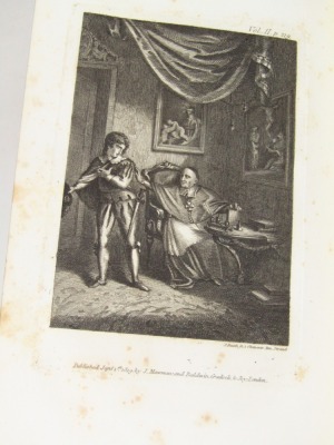 Le Sage (Alain René). The Adventures of Gil Blas de Santillane translated by Tobias Smollett, 3 vol., 15 engraved plates, contemporary half calf over patterned boards, 8vo, 1819. - 4