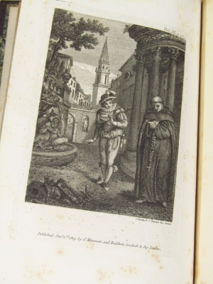 Le Sage (Alain René). The Adventures of Gil Blas de Santillane translated by Tobias Smollett, 3 vol., 15 engraved plates, contemporary half calf over patterned boards, 8vo, 1819. - 5