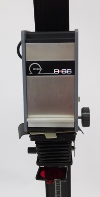 An Omega enlarger, 35mm, 6 x 6 model, P66 Serial No 2317, 124cm high. (AF) Buyer Note: WARNING! This lot contains untested or unsafe electrical items. It is supplied for scrap or reconditioning only. TRADE ONLY - 2