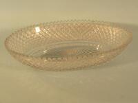 A 19thC hob nail cut oval glass dish
