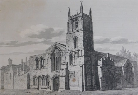 After John Coney. Bourne Abbey, Lincolnshire, 1819, monochrome print, 24cm x 31cm.