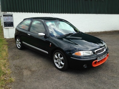 A 1999 Rover 200 BRM LE (Limited Edition), V909 GAP, 1.8 litre petrol, MOT expires 12th June 2023, SORN & garaged since 1st February 2023 with 84,189 recorded miles, current registered keeper since 6th October 2014 during which time it has had a full res