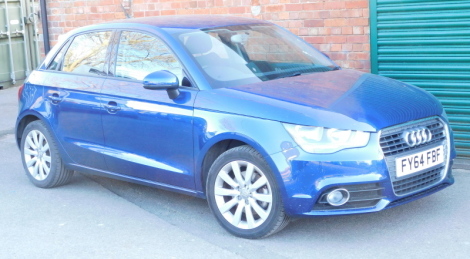 An Audi A1 TFSi four hatchback, Registration FY64 FBF, blue, manual, c28,563 recorded miles, V5 present, MOT to 210923., petrol, 1390cc, first registered 22/09/2014. To be Sold Upon the Instructions of the Executors for Diane Birch (Dec'd)