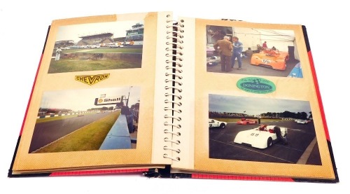 Motor Racing interest, photograph album containing numerous colour photos relating to Jeff Ward at Silverstone, Donington and Oulton Park, etc. To be sold on behalf of the Estate of the Late Jeffrey (Jeff) Ward.