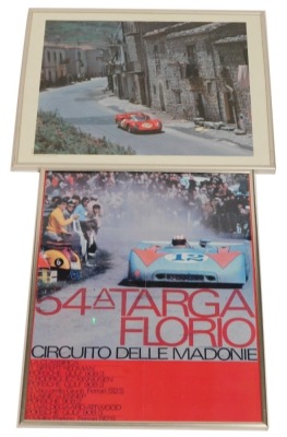 54 A Traga Florio poster, framed, 49cm x 39cm, and a photographic print. (2) To be sold on behalf of the Estate of the Late Jeffrey (Jeff) Ward.