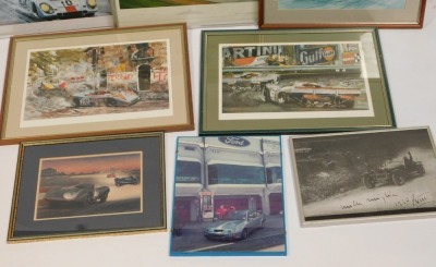 Walter Getschke. Two framed coloured motor racing prints, and other various motor racing prints. (6) To be sold on behalf of the Estate of the Late Jeffrey (Jeff) Ward. - 2