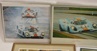 Walter Getschke. Two framed coloured motor racing prints, and other various motor racing prints. (6) To be sold on behalf of the Estate of the Late Jeffrey (Jeff) Ward. - 3