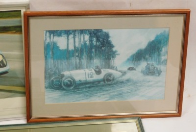 Walter Getschke. Two framed coloured motor racing prints, and other various motor racing prints. (6) To be sold on behalf of the Estate of the Late Jeffrey (Jeff) Ward. - 4